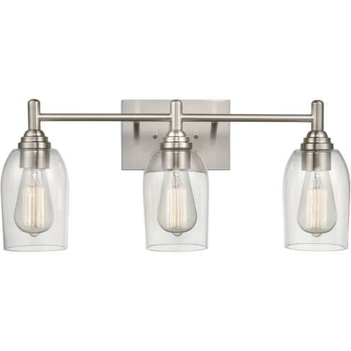 Arlett 3 Light 22 inch Brushed Nickel Vanity Light Wall Light
